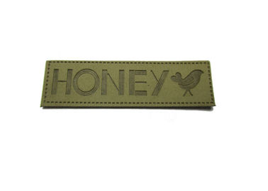 Cool Embossed Leather Patches Custom Leather Name Tags For Flight Jackets Various Shape