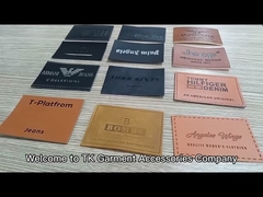 Disesuaikan Disesuaikan logo tergores Jeans Kulit Asli Patch / Kulit Label Untuk Pakaian