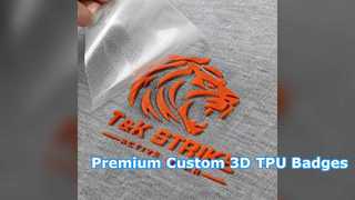 Lencana TPU 3D Khusus untuk Branding Pakaian Premium
