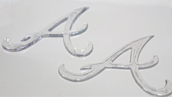 Custom Imitate Ice Semi Transparent Glossy TPU Logo Label Transfer Panas untuk Pakaian