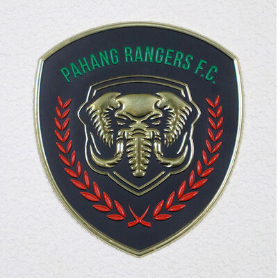 Patch Frekuensi Tinggi TPU Custom - Pahang Rangers FC 3D Metallic Team Badge untuk pakaian olahraga