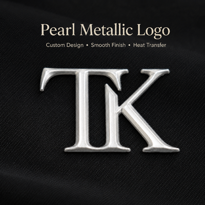 Label Logo Transfer Panas Metalik Mutiara 3D Kustom untuk Pakaian & Pakaian Olahraga