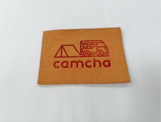 Warna Pantone Microfiber Suede PU Patch Kulit Timbul Menjahit Pakaian