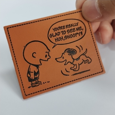 PU Timbul / Label Patch Kulit Logam Disesuaikan Untuk Pakaian Pakaian