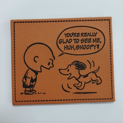 PU Timbul / Label Patch Kulit Logam Disesuaikan Untuk Pakaian Pakaian