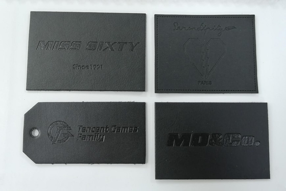 Logo Timbul Suede Microfiber PU Leather Label Dapat Dicuci Ramah Lingkungan