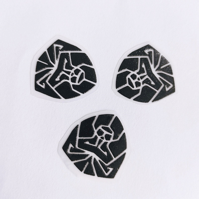 Efek 3D Garment Silicone Heat Transfer Label Hewan Warna Hitam