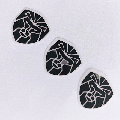 Efek 3D Garment Silicone Heat Transfer Label Hewan Warna Hitam