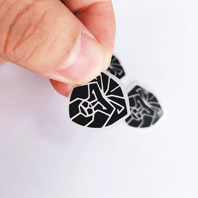 Efek 3D Garment Silicone Heat Transfer Label Hewan Warna Hitam