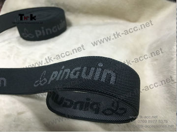Warna Hitam Rajutan Jacquard Elastic Band Silicone Elastic Tape Untuk Pakaian