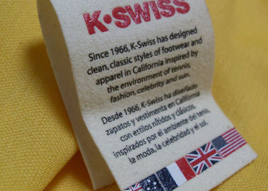 Label Tagless Tahan Lama Label Tagless, Label Fabric Custom Printed Untuk Pakaian / Topi