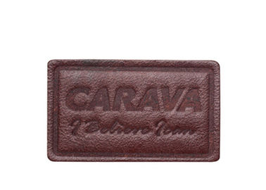 Colorful Custom Embossed Leather Patches Untuk Topi / Bag Light Weight