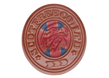 Colorful Custom Embossed Leather Patches Untuk Topi / Bag Light Weight