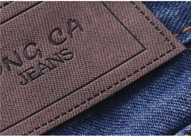 Logo Printable Embossed Leather Patches Dengan Velcro Leather Clothing Labels