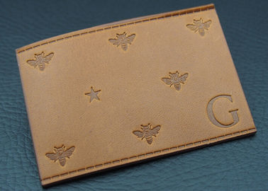 Dicuci Disbossed / Embossed Leather Patches untuk Jeans Customized Logo