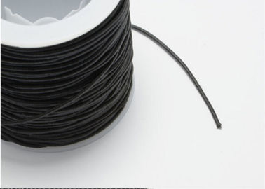 Kabel elastis hitam ramah lingkungan 2mm, kabel elastis peregangan untuk pakaian