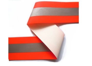Tape Fabric Reflektif Keselamatan Merah / Hijau, Retro Sew On Reflective Tape Untuk Pakaian