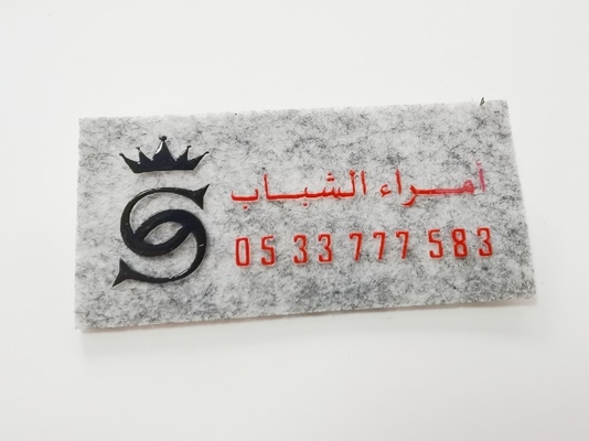 Label Transfer Panas Silikon 3d Mengkilap Dicetak Pada Kain Beludru Untuk Topi