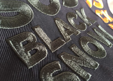 Logo yang Dibesarkan 3D Woven Custom Bordir Patch Sew On Cloth Badges