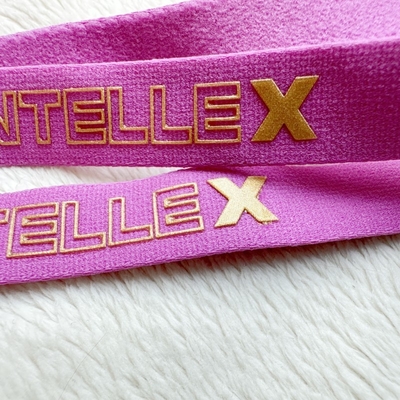 Pita Elastis Jacquard Tahan Air Mata Dan Fleksibel Dengan Logo Silikon
