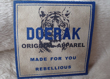 High Density 3D Label Peluncuran Kanvas Organik untuk Pakaian Anak-anak