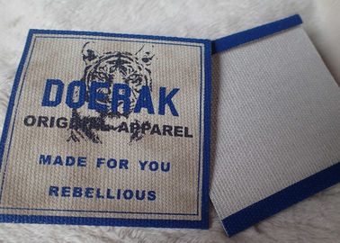High Density 3D Label Peluncuran Kanvas Organik untuk Pakaian Anak-anak