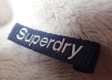 Superdry 3D High Frequency Silver Logo Clothing Neck Label Untuk Jaket