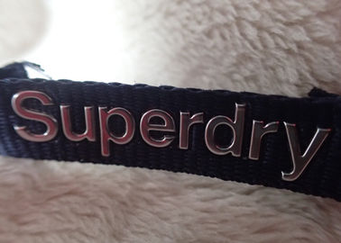 Superdry 3D High Frequency Silver Logo Clothing Neck Label Untuk Jaket