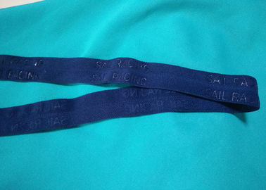 100% Polyester / Nylon Knitted Dilipat Elastic Ribbon Dengan Logo Embossed
