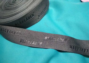 100% Polyester / Nylon Knitted Dilipat Elastic Ribbon Dengan Logo Embossed