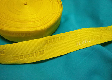 100% Polyester / Nylon Knitted Dilipat Elastic Ribbon Dengan Logo Embossed
