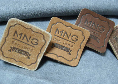 Logo Kustom Berkualitas Tinggi Timbul Label Kulit Asli untuk Jeans dan Tas