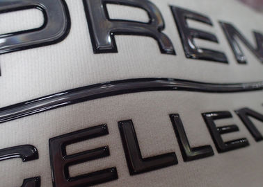 Efek 3D TPU Heat Transfer Label Pakaian, High Frequency Patch Dengan Embossing Logo Untuk Disesuaikan