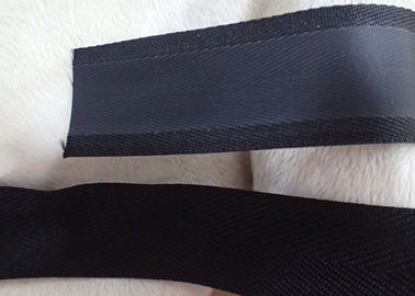 Polyester Matte Effect Coating Woven Tape, Non Elastic Cord Black Color