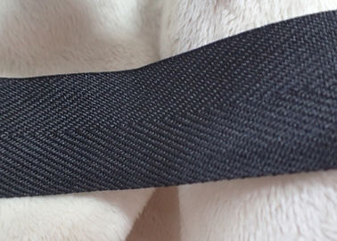 Polyester Matte Effect Coating Woven Tape, Non Elastic Cord Black Color