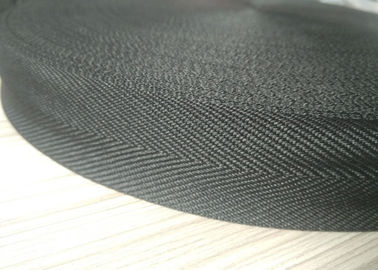 Polyester Matte Effect Coating Woven Tape, Non Elastic Cord Black Color