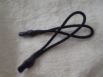 Penarik Zipper Hitam Dengan Kabel Nylon Dengan Karet Akhir Untuk Garment, Tas