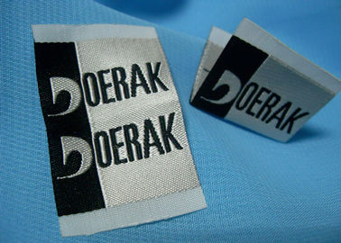 Benang Logam Emas dan Perak Lurex Woven Clothing Brand Label dengan Middle Folded