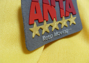 Custom Geographical 3D Metal Soft Silicone Rubber PVC Patches Untuk Jaket