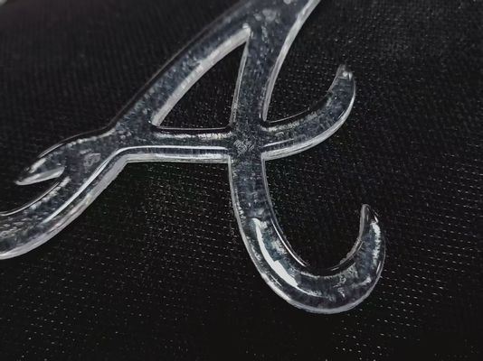 Custom Imitate Ice Semi Transparan Glossy TPU Logo Heat Transfer Badge Untuk Pakaian