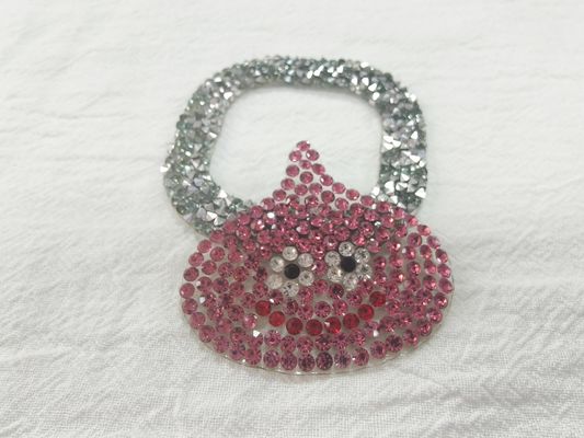Stiker Label Sablon Transfer Panas Desain Kustom Logo Rhinestone Tinggi Setrika Untuk T-shirt Topi DIY Kristal