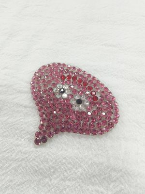 Stiker Label Sablon Transfer Panas Desain Kustom Logo Rhinestone Tinggi Setrika Untuk T-shirt Topi DIY Kristal