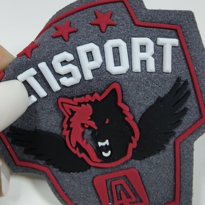 Setrika Kustom pada Label Logo Pakaian 3D yang Dapat Dicuci Stiker Transfer Panas Reflektif Tekan Sablon Lencana