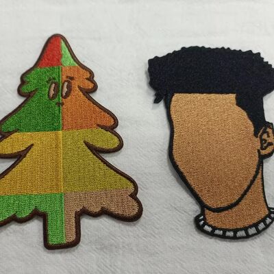 Embroideri Pakaian Lencana Desain Mode Pakaian Kain Tenun Warna Tahan Lama Tambalan Pakaian