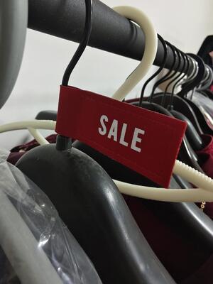 Label Pakaian Logo Merek Kustom SALE Sablon Logo Label Tenun untuk Pakaian