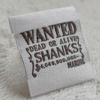 Grosir Pakaian Label tenunan di leher Produsen Logo Custom Pakaian Merek Label untuk Pakaian Penggunaan