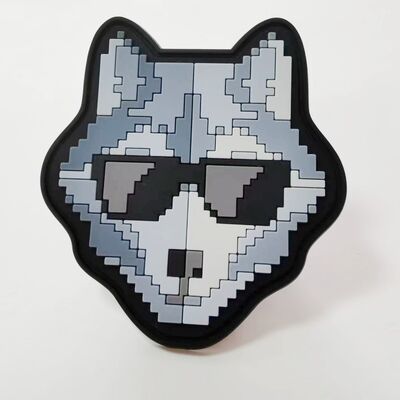 Emblem Silikon 3D Kustom - Patch Transfer Panas Silikon Bentuk Serigala Seni Pixel untuk Pakaian