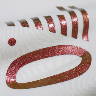 Label Transfer Panas Silikon Kustom dengan Glitter yang Dapat Dicuci untuk Pakaian