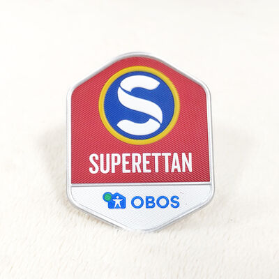 Custom TPU Heat Transfer Badge - Logo Superettan OBOS 3D Label Pakaian yang Diukir untuk Aksesoris Pakaian