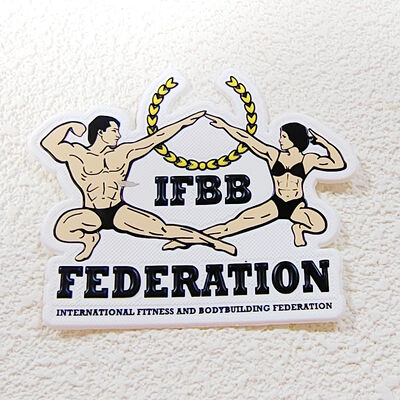 TPU Heat Transfer Label IFBB Fitness Federation Bodybuilding Patch Pakaian Khusus